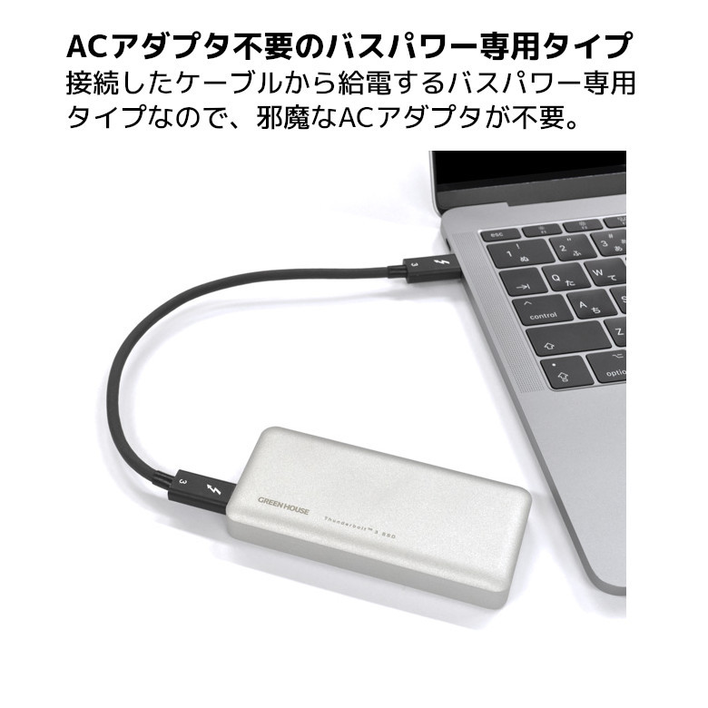 GREEN HOUSE（グリーンハウス） 外付けSSD 480GB Thunderbolt TM3 ssd