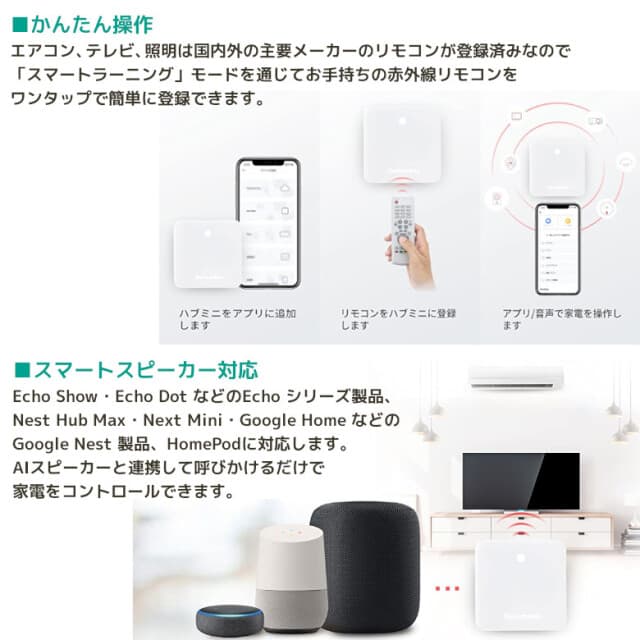 SwitchBot ハブミニ スマホ リモコン スマート家電 コンパクト 音声 