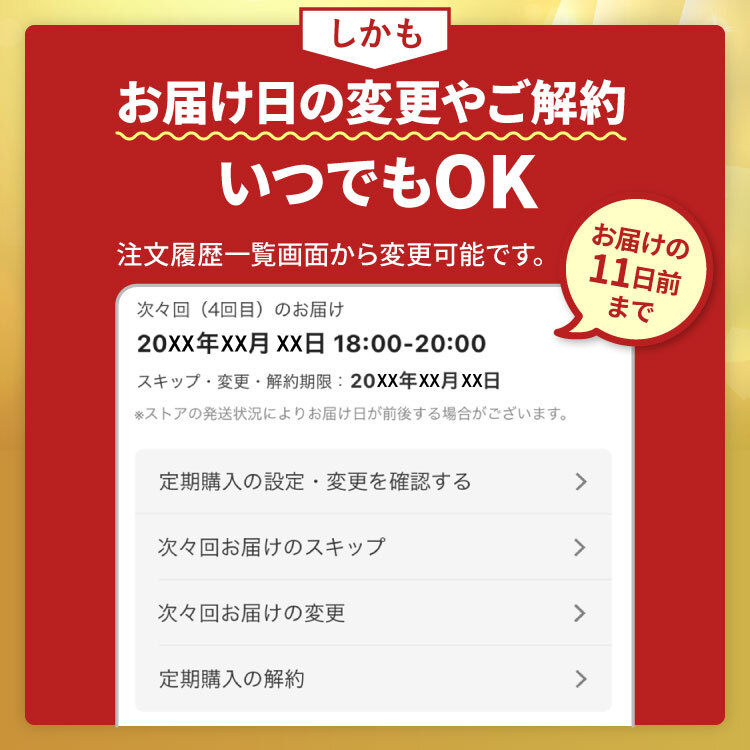 定期コースの変更や解約はいつでもOK