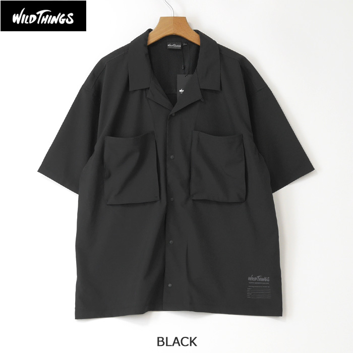 ワイルドシングス　シャツ　オープンカラーポケットシャツ　（メンズ）　WILDTHINGS　OPEN COLLAR POCKET SHIRT　タウンユース　アウトドア　WT26041AD_1
