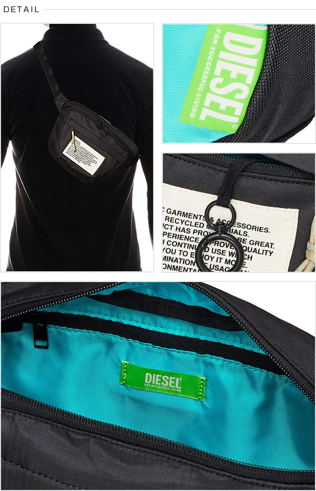 美品 DIESEL ボディバッグ X07811 P3902 ナイロン ロゴタグ