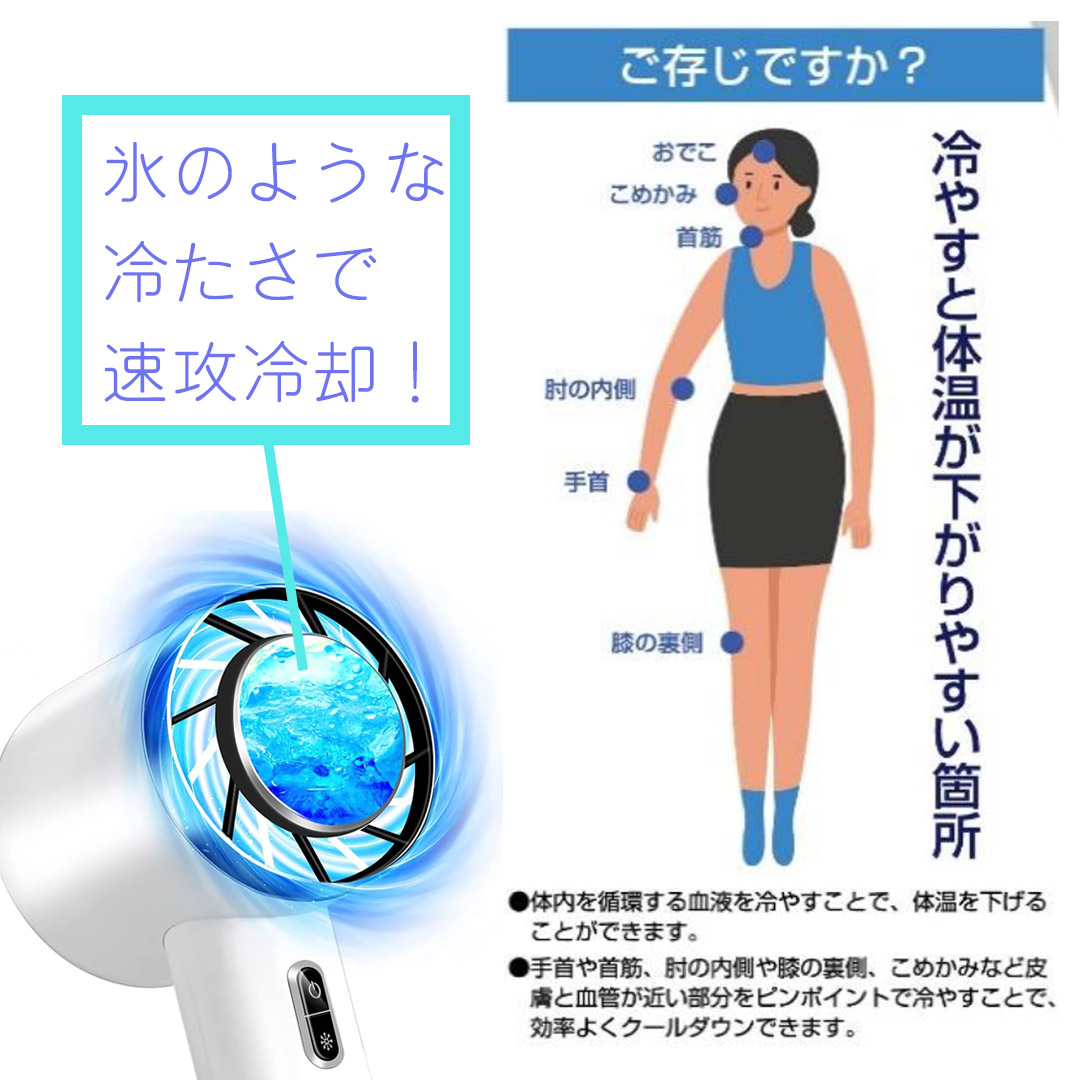 暑さ対策・冷却グッズ FAN WEAR ENTRY SET 暑さ対策 冷却 グッズ 冷却パッド付 ハンディ ファン 携帯 卓上