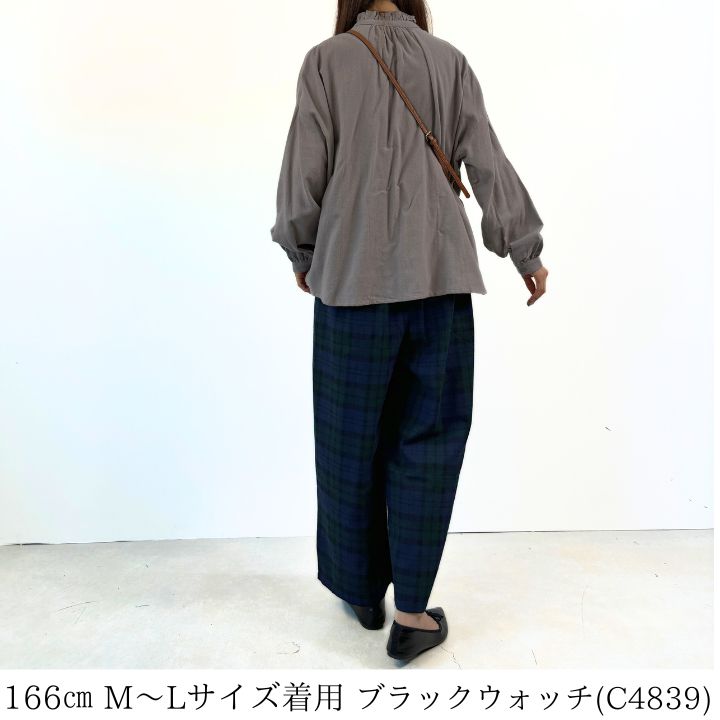 最安価格 ネル チェック柄 レディース ワイドパンツ イージーパンツ パンツ