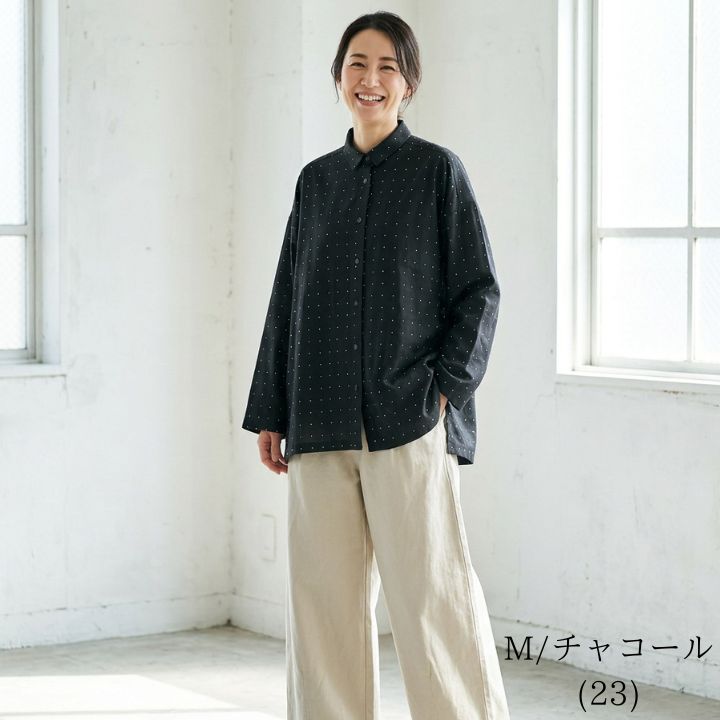 LILASIC（リラシク） ノースオブジェクト ドット ダブルガーゼ シャツ