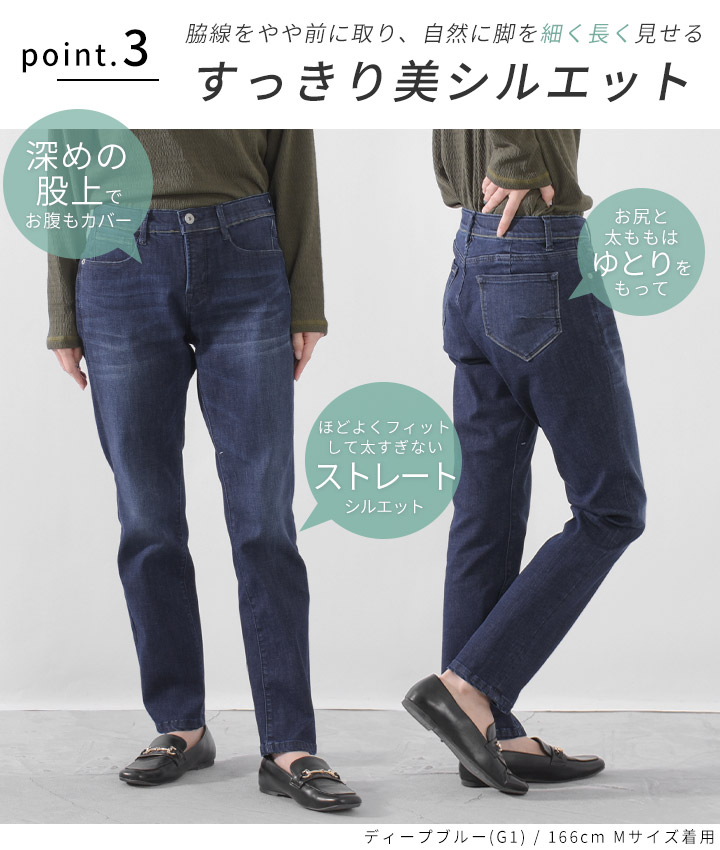 デニムパンツ レディース ストレート スキニー ストレッチ 大きい