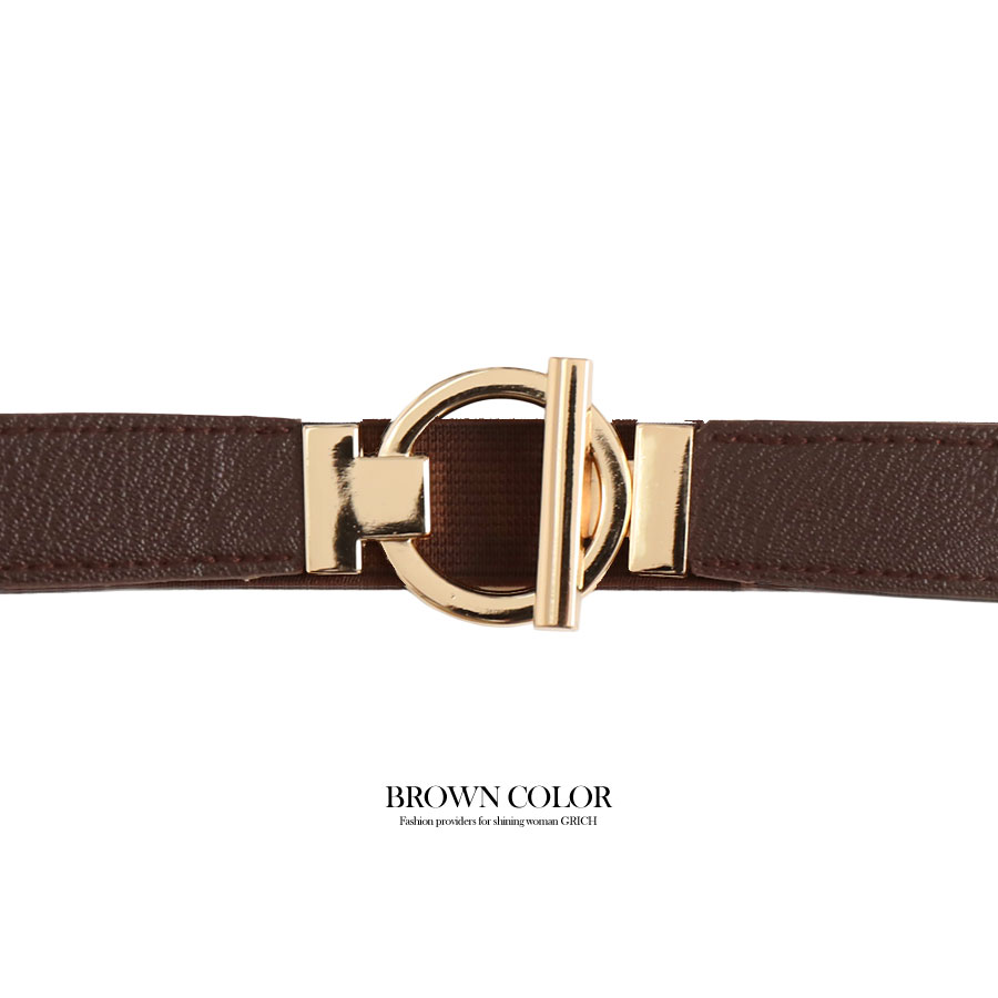 ベルト レディース 細 細ベルト ゴムベルト リング ゴールドリング 合皮 デザインベルト おしゃれ 小物 アクセサリー M0 | ブランド登録なし | 02