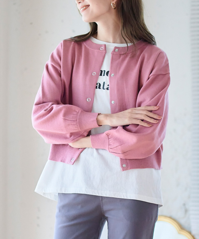 新品未使用 ALESSANDRA RICH パールボタンリブカーディガン ピンク