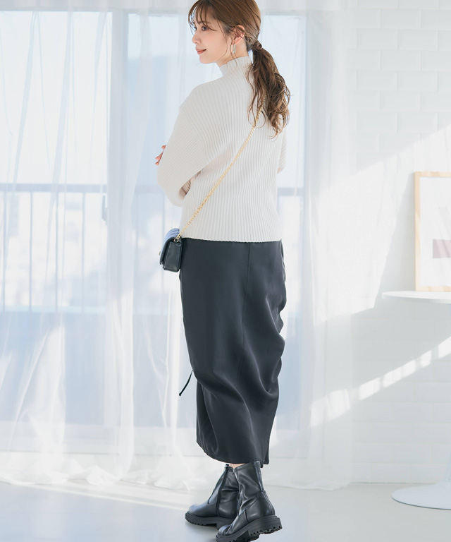 TOUJOURS ロングスカート なみなみジャガード切り替えロングスカート】｜MELROSE CLAIRE