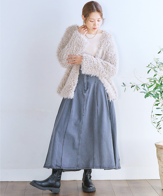 もこもこ 春秋 シャギー フェイクパール 羽織 ロング丈 ファーカーディガン 体型カバー ニット ロングカーデ 秋冬  可愛い 重ね着   きれいめ フェイクボア カーディガン レディース 秋 冬 フェイクファー