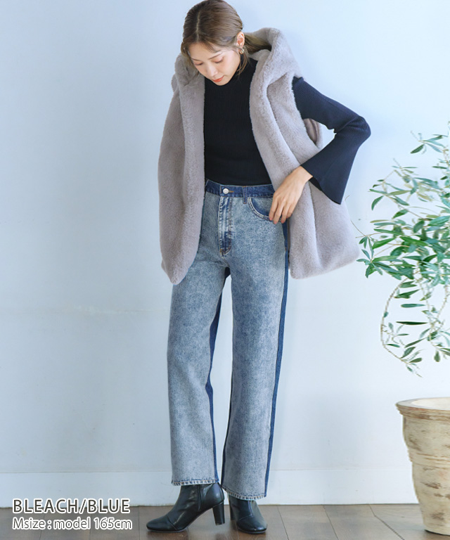 デニム パンツ ボトムス レディース ストレート ストレート