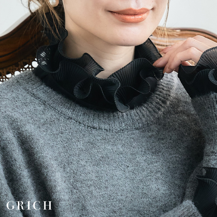 つけ襟 オシャレ トップス レディース 付け襟 おしゃれ 付け衿 50代 40代 30代 フリル つけ衿 ブラウス シャツ 重ね付け ホワイト ハイネック | ブランド登録なし | 02