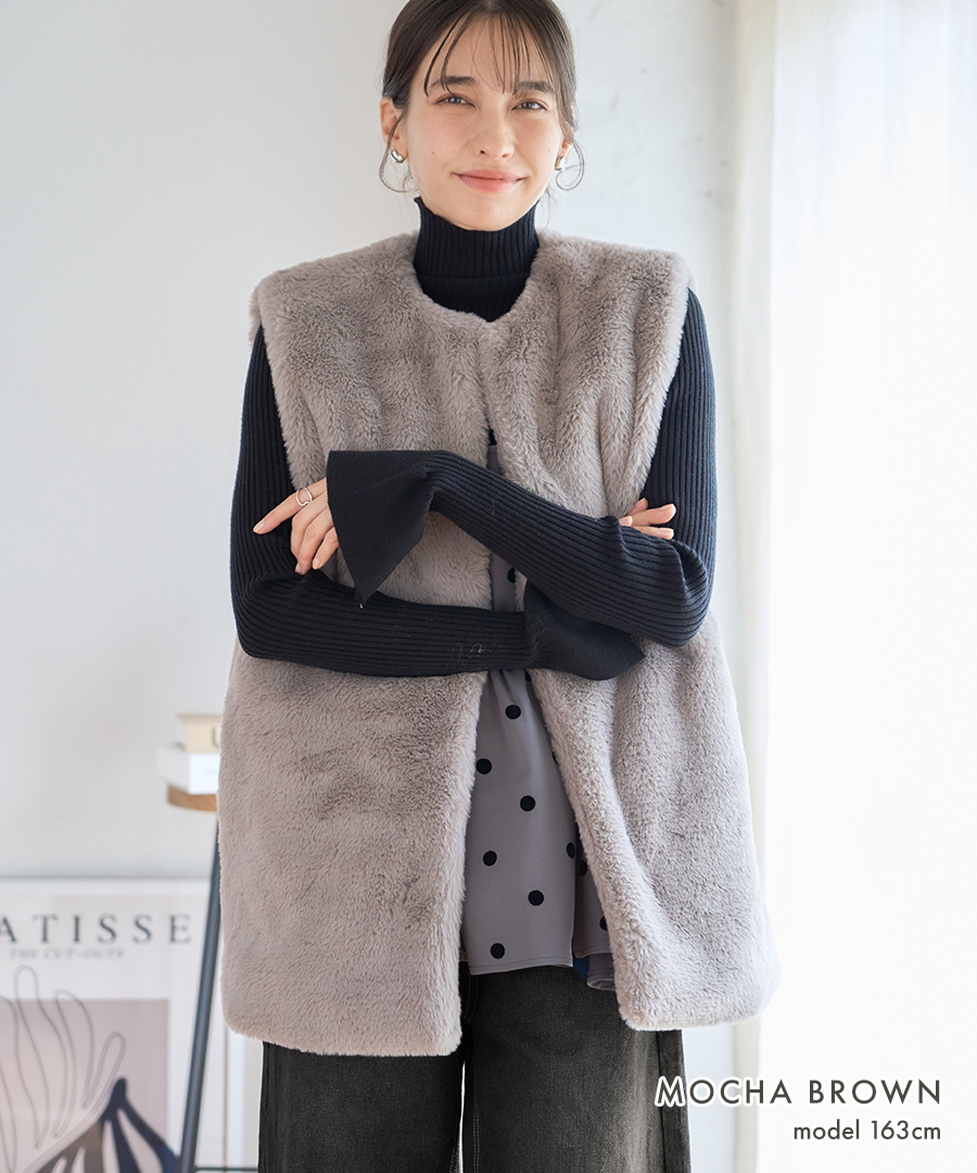 PLAGE 2024AW Fur vest ファーベスト　美品 anuke SALE60%OFF アンヌーク 2024FallWinter アウター Eco Fur
