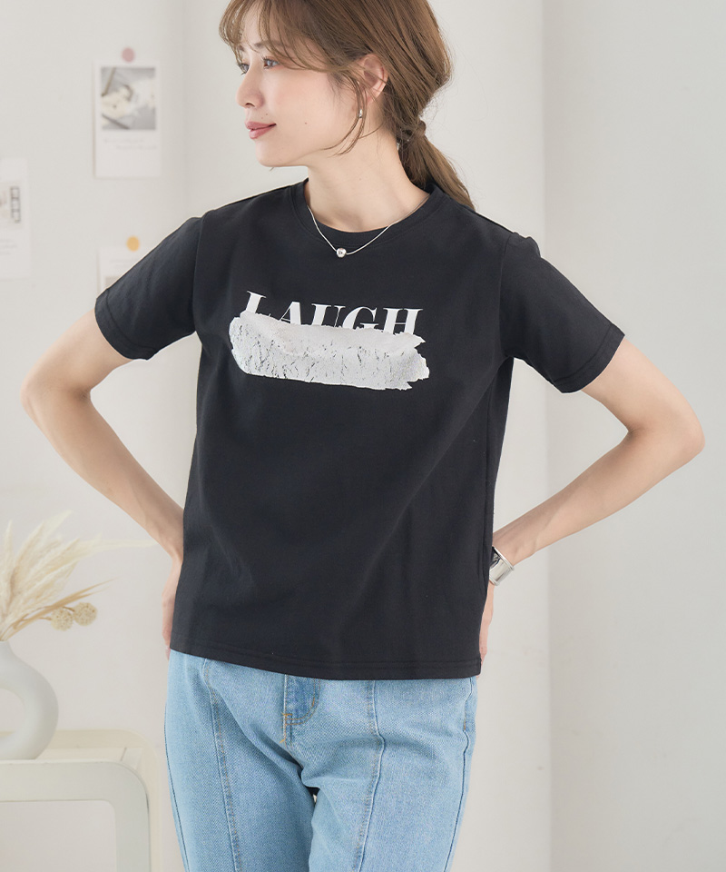 クリーム色 半袖Tシャツ ロゴ付き 8枚 0117-14.jpg