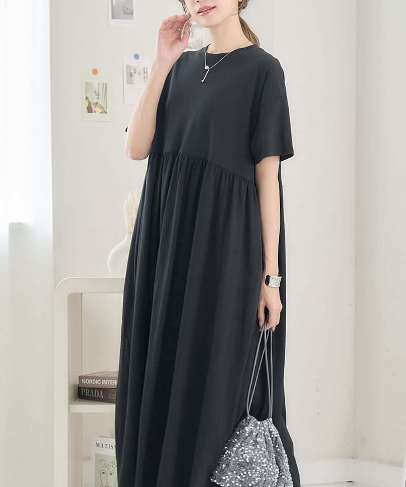 ワンピース 半袖 ロング レディース カットソー ロングワンピース 夏