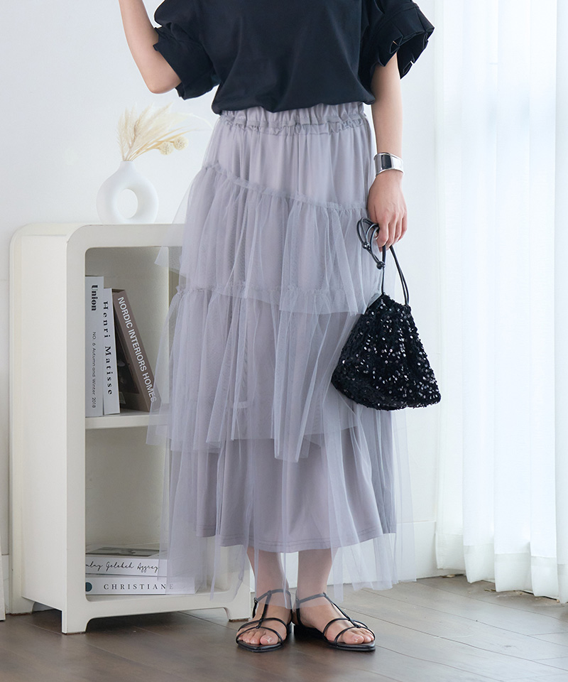 ペチコート付きシアーチュールスカート : GROWINGRICH - 通販 - Yahoo