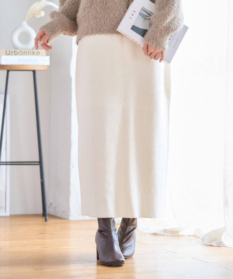 タイトスカート ロング スリットなし 秋冬 ニット スカート レディース ミラノリブ ナロー タイト 洗濯可能 洗えるニット | ブランド登録なし | 05