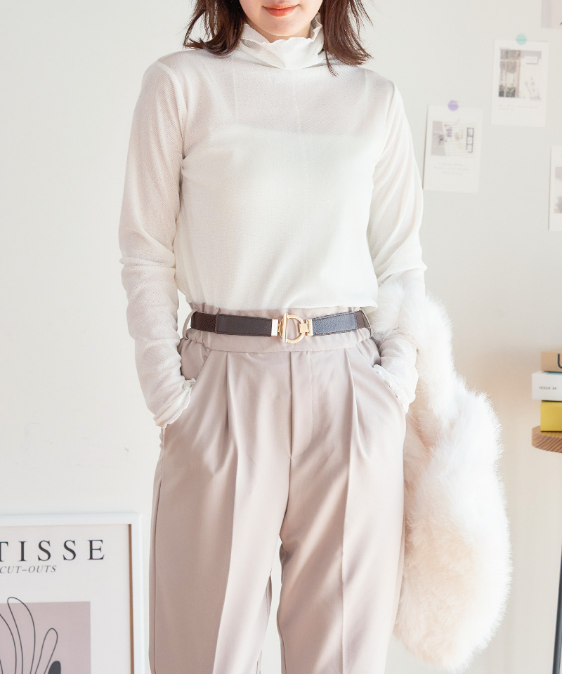 シアーハイネック シア―トップス シアーベロアトップス メロートップス