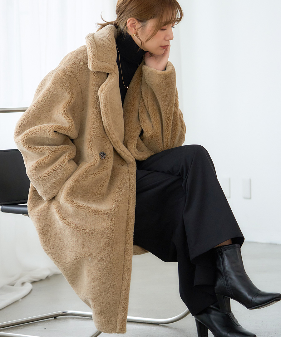 テディボアコート ボアコート レディース ロング ロングコート 冬