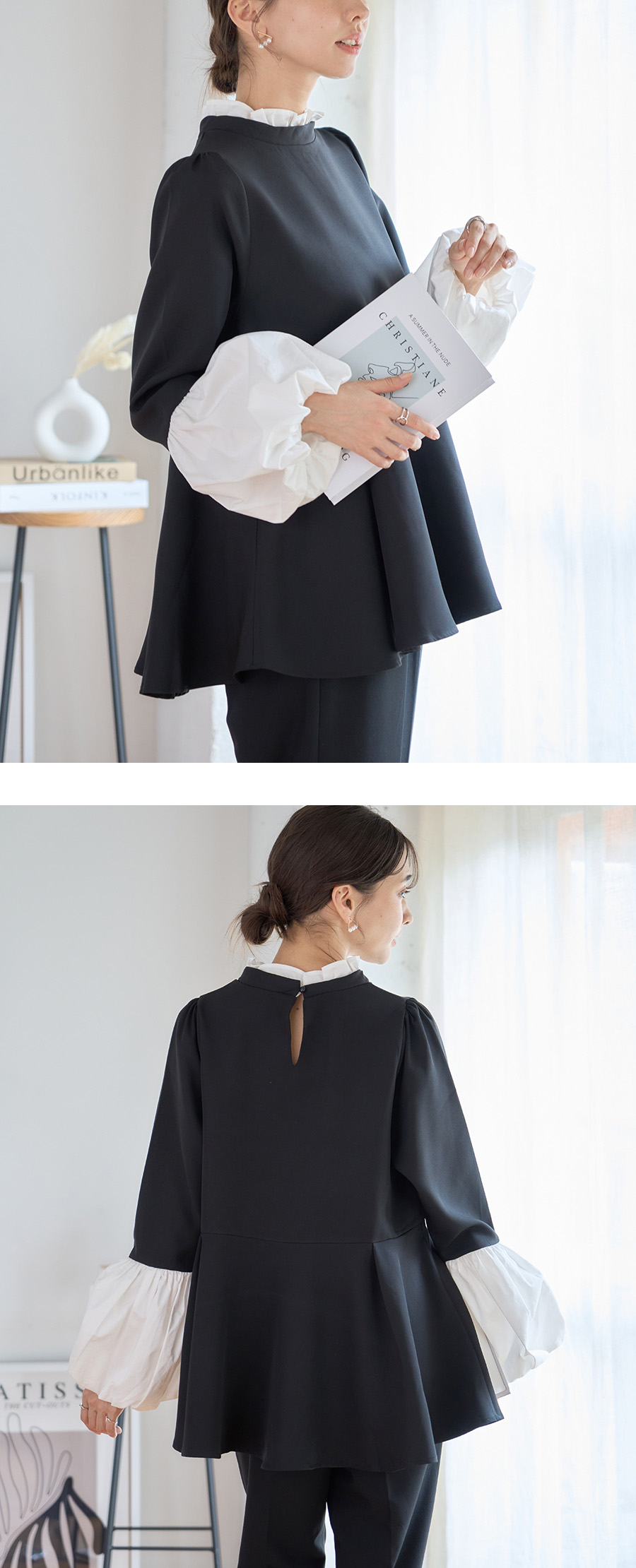 チュニック 長袖 ペプラムトップス きれいめ 大人可愛い ぽわん袖 チュニック 長袖 ペプラムトップス きれいめ 大人可愛い ぽわん袖
