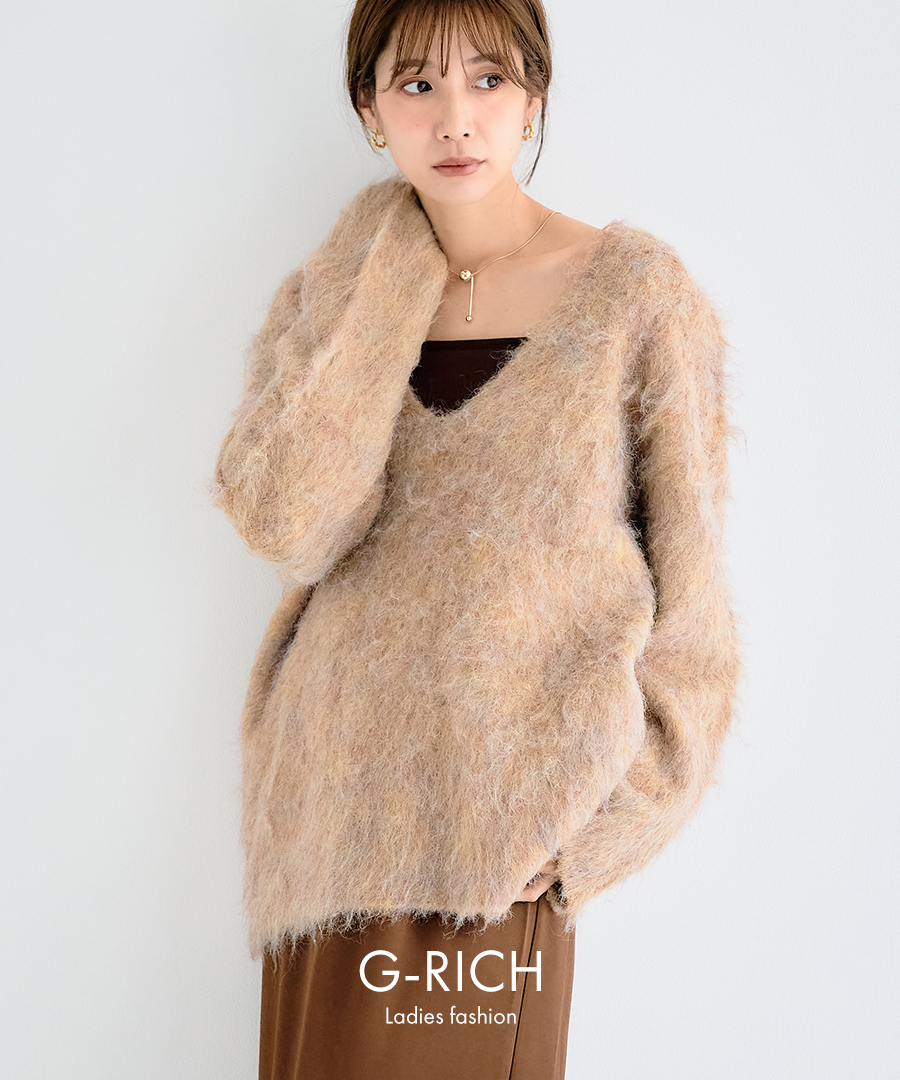 ブークレシャギーＶネックニット | ブランド登録なし | 01