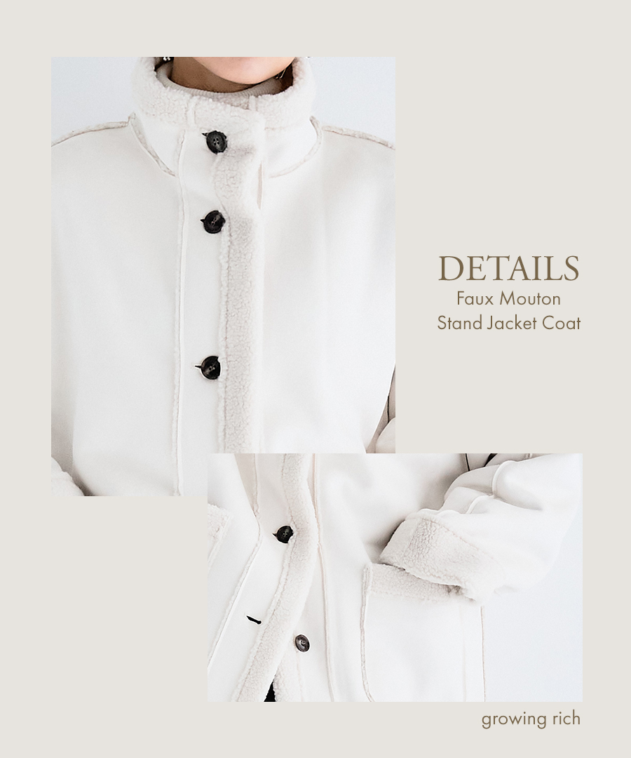 【美品】ADORE　パンチング レザージャケット ノーカラー 羊革 38 白 セール】【Jasmine】ショート丈ボアコート（その他アウター）｜Jasmine