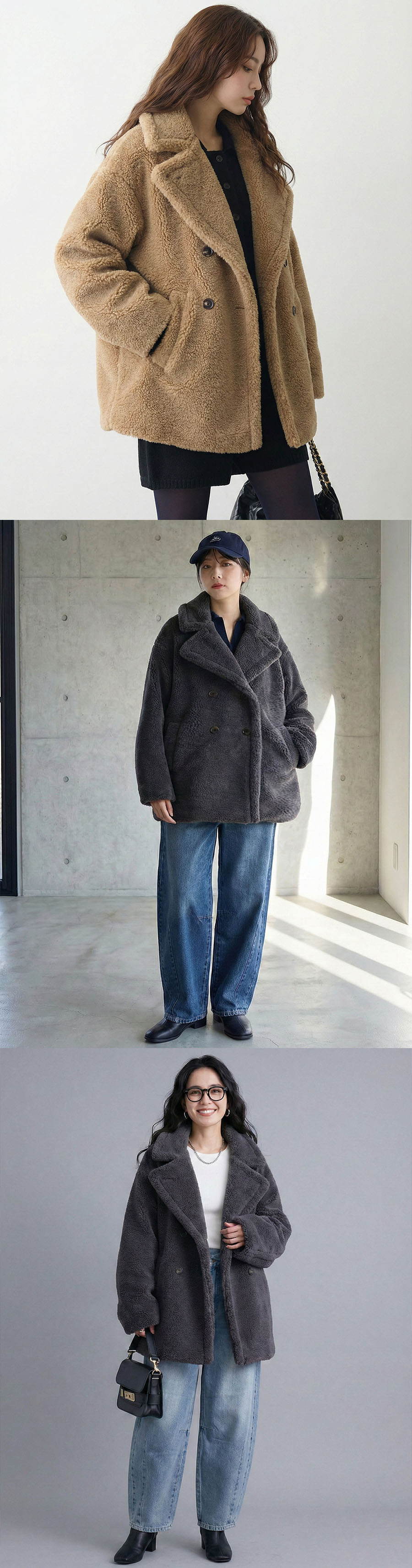 テディボア ミドルコート ボア コート レディース ボアジャケット