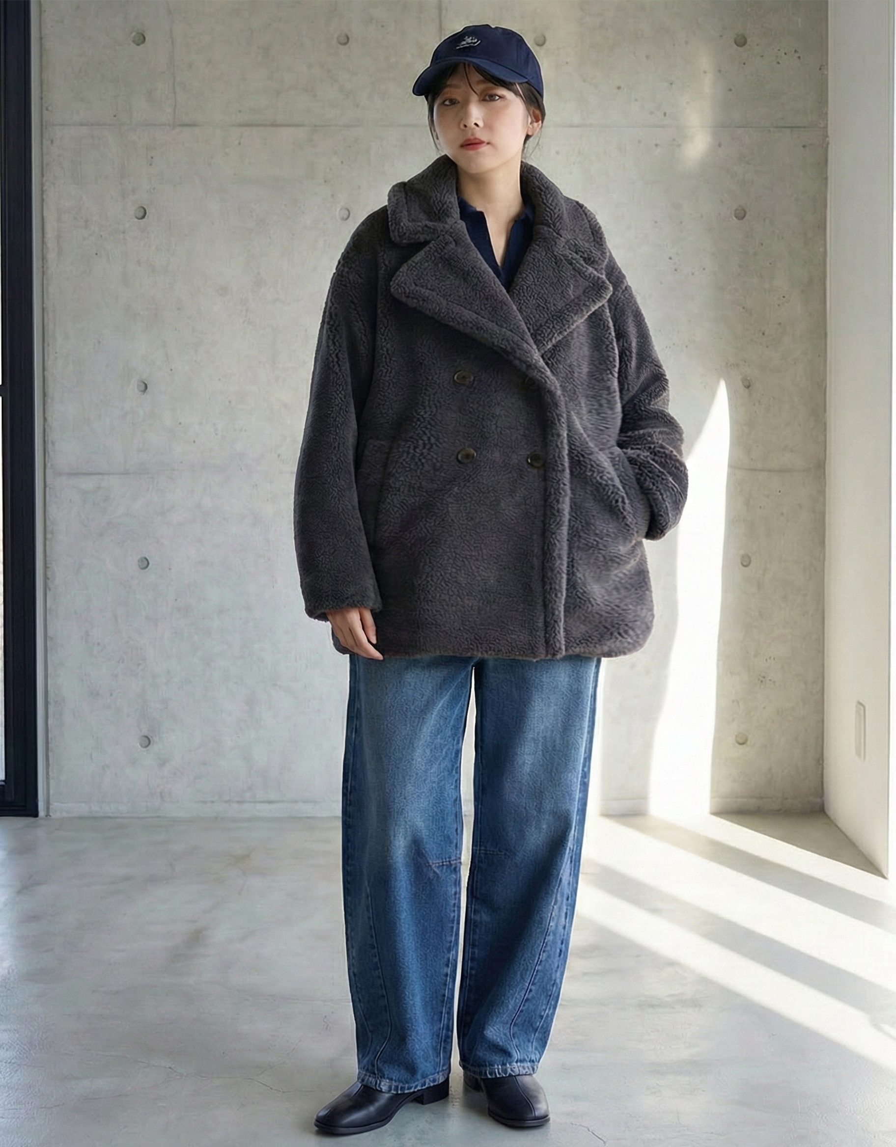 テディボア ミドルコート ボア コート レディース ボアジャケット