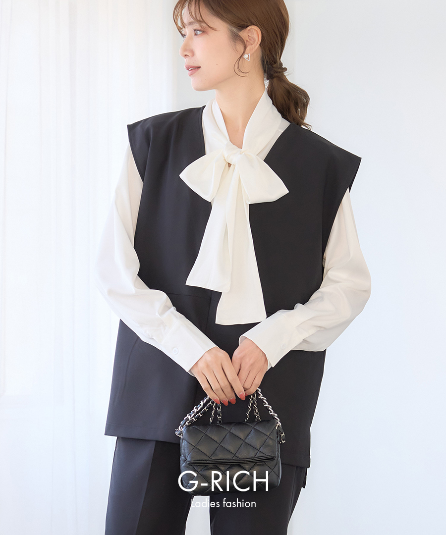美品　ユナイテッドアローズ　サテンバイカラー　ボウタイブラウス　とろみブラウス サテンボウタイブラウス : GROWINGRICH - 通販 - Yahoo!ショッピング