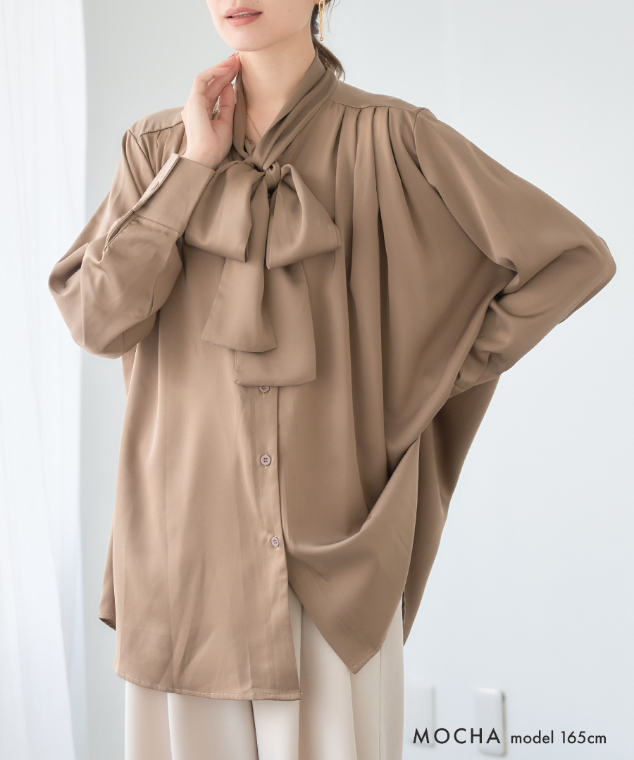 サテンボウタイブラウス : GROWINGRICH - 通販 - Yahoo!ショッピング