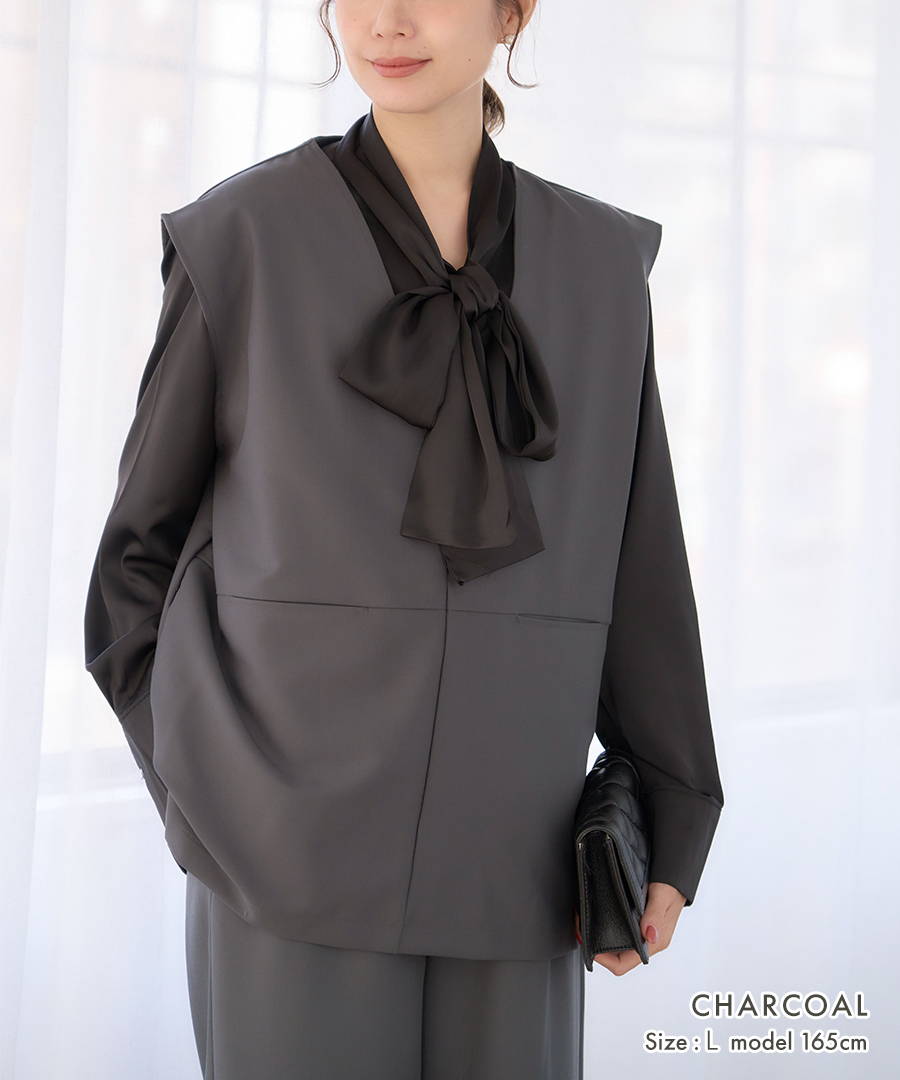 オケージョン ベストVネック ジレ レディース ポケット ツイル フォーマル 春 夏 トップス ハレの日 きれいめ オフィス 秋 | ブランド登録なし | 02