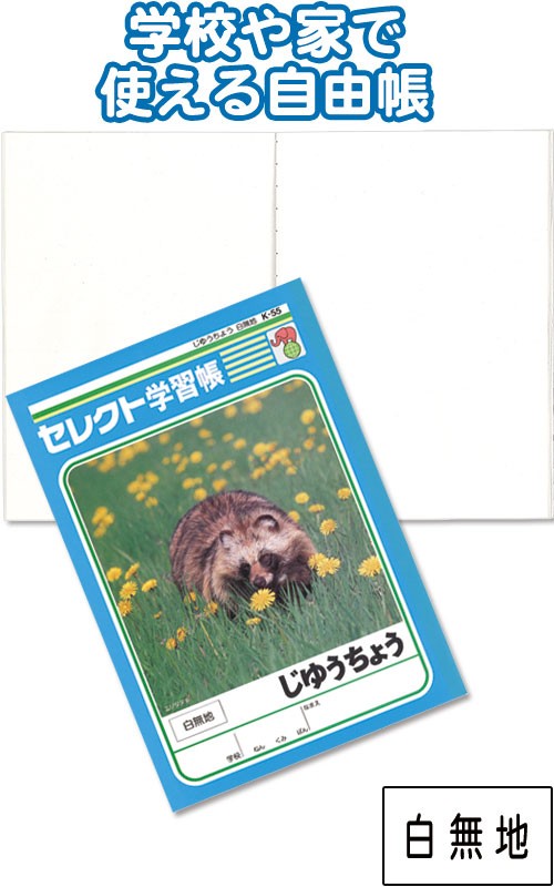 まとめ買い=注文単位10個】学習帳 K-55 じゆうちょう 白無地 小学生
