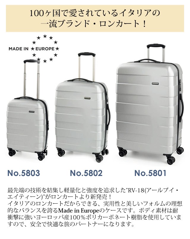 ロンカート スーツケース 機内持ち込み Sサイズ キャリーバッグ