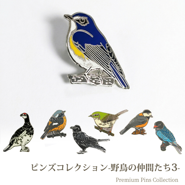 ピンバッジ 野鳥 ピンズ 3 日本 ピンバッチ ライチョウ ヤマガラ