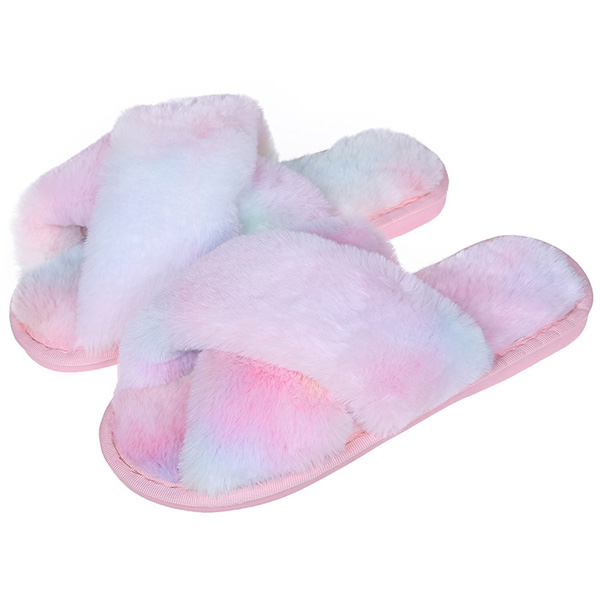 「レビュー記入でメール便送料無料」ルームシューズ スリッパ もこもこ 前開き あったか レディース ファー クロスデザイン 室内 冬 GPT gu1a960-mail (gu1b012) | ブランド登録なし | 02