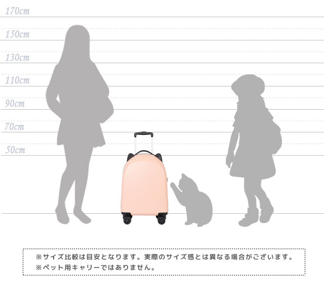 スーツケース 猫耳 Sサイズ 機内持ち込み 1泊 2泊 ファスナー 3桁