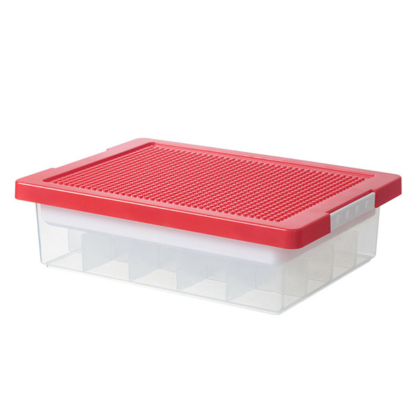 訳あり ブロック 収納ケース 収納ボックス フタ付き 2段 プラスチック 積み重ね 仕切り 整理 レゴ ビーズ パーツ おもちゃ箱 お片付け 子供 gu1b383-b (gu1c286) | ブランド登録なし | 03