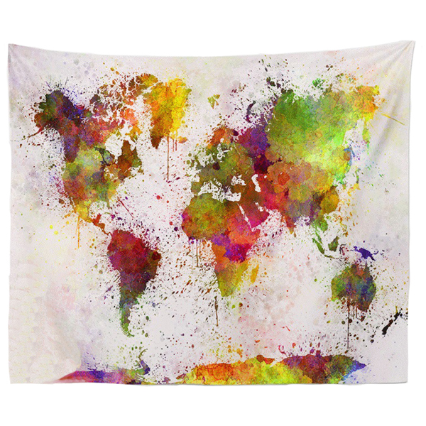 大判 タペストリー 世界地図 150×100cm ファブリックポスター 壁掛け ウォールデコレーション インテリア おしゃれ 目隠し GPT 1点迄メール便OK(gu1b387) | ブランド登録なし | 02