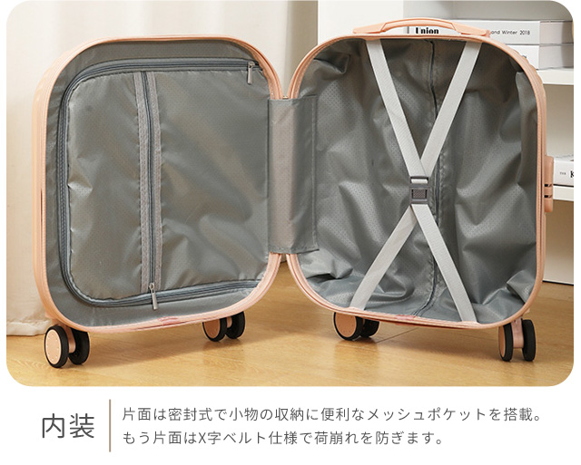 スーツケース キャリーバッグ Sサイズ 角丸 ファスナー 3桁ダイヤル 1
