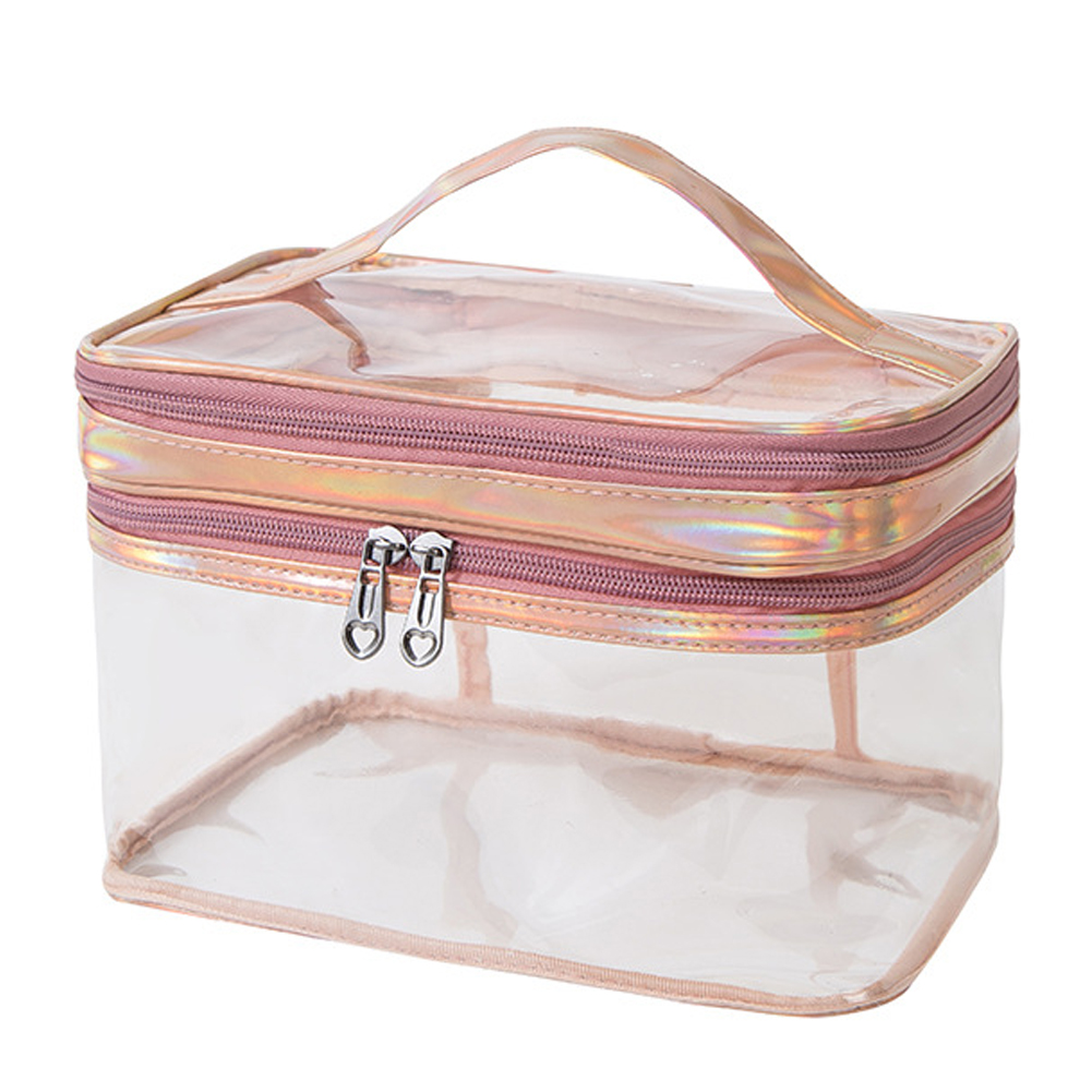 「レビュー記入でメール便送料無料」バニティポーチ クリア 大容量 二層 バニティケース 持ち手付 ビニール 持ち運び GPT gu1b433-mail(1通につき1点)(gu1c366) | ブランド登録なし | 02