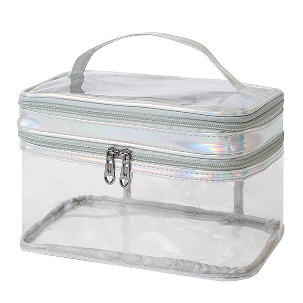 「レビュー記入でメール便送料無料」バニティポーチ クリア 大容量 二層 バニティケース 持ち手付 ビニール 持ち運び GPT gu1b433-mail(1通につき1点)(gu1c366) | ブランド登録なし | 03