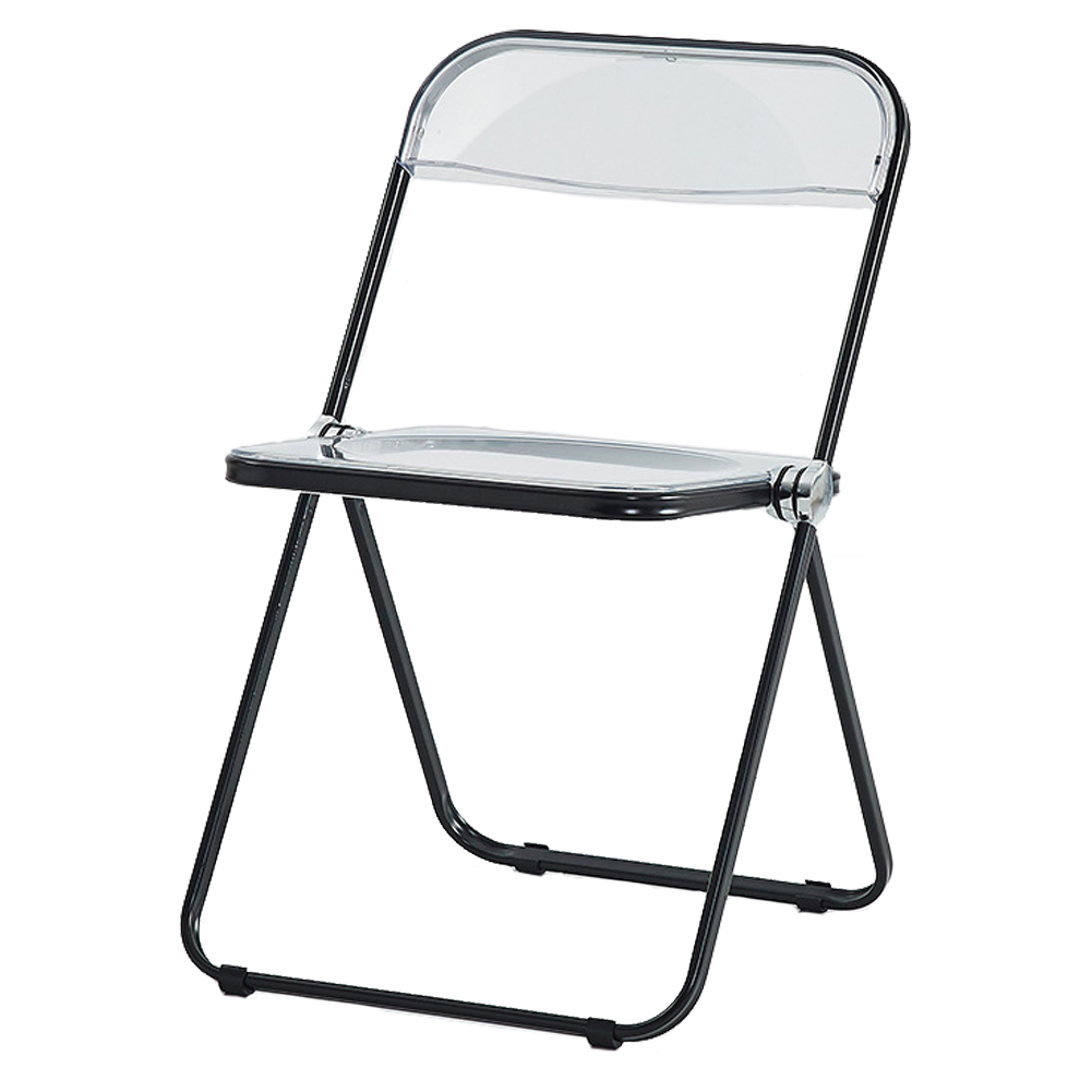 クリアチェア おしゃれ パイプ椅子 透明 折りたたみ椅子 韓国 カラーフレーム 組み立て不要 折り畳み椅子 金属製 省スペース 在宅ワーク GPT 送料無料(gu1b706) | ブランド登録なし | 02
