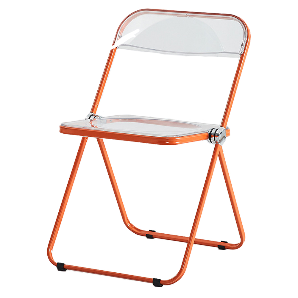 クリアチェア おしゃれ パイプ椅子 透明 折りたたみ椅子 韓国 カラーフレーム 組み立て不要 折り畳み椅子 金属製 省スペース 在宅ワーク GPT 送料無料(gu1b706) | ブランド登録なし | 03