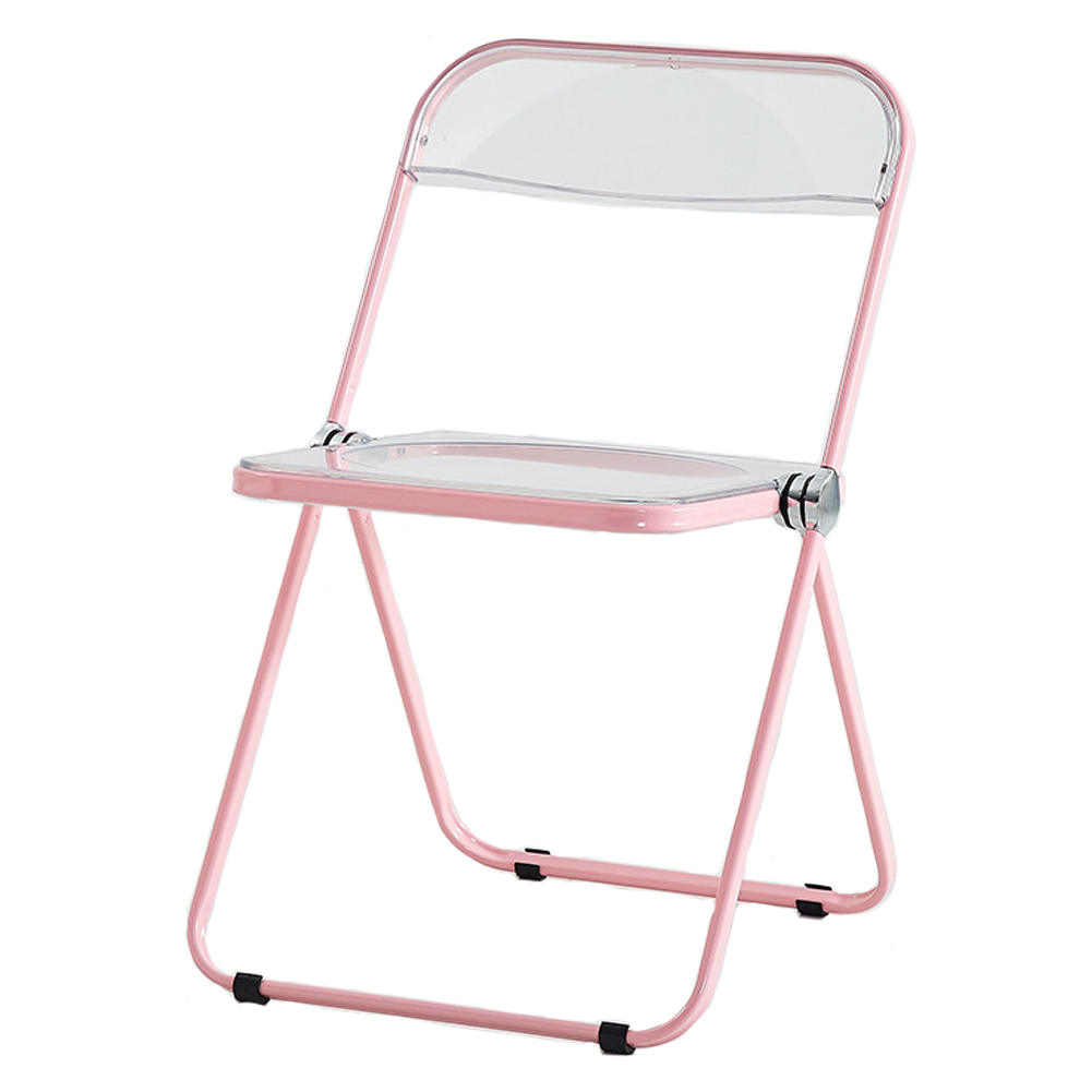 クリアチェア おしゃれ パイプ椅子 透明 折りたたみ椅子 韓国 カラーフレーム 組み立て不要 折り畳み椅子 金属製 省スペース 在宅ワーク GPT 送料無料(gu1b706) | ブランド登録なし | 05
