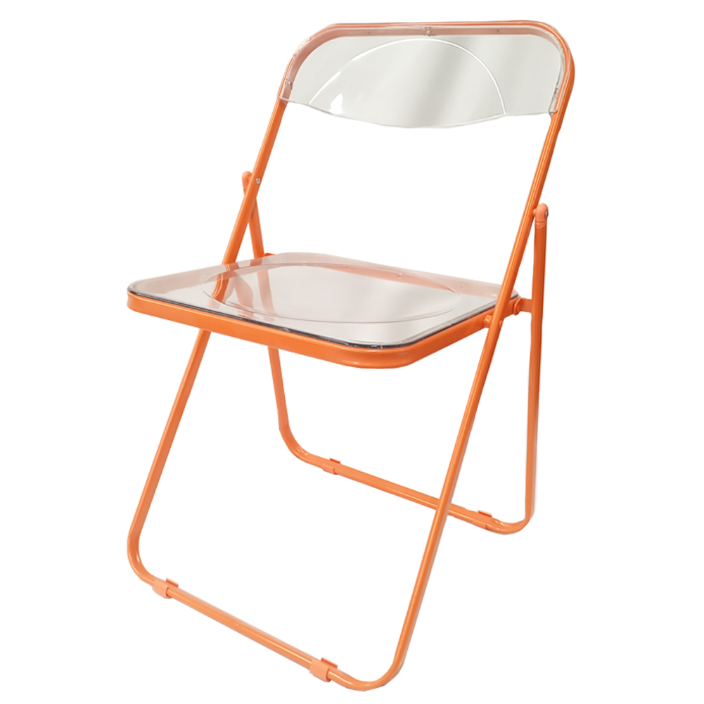 クリアチェア おしゃれ パイプ椅子 透明 折りたたみ椅子 韓国 カラーフレーム 組み立て不要 折り畳み椅子 金属製 省スペース 在宅ワーク GPT 送料無料(gu1b706) | ブランド登録なし | 08