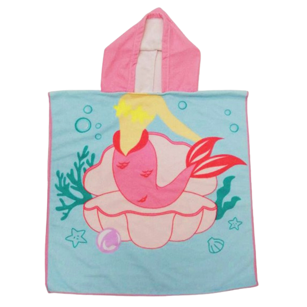 「レビュー記入でメール便送料無料」ポンチョ タオル バスタオル フード 湯上り バスローブ キッズ 子供 人魚 GPT gu1c133-mail(gu1b378)(1通につき1点迄) | ブランド登録なし | 02