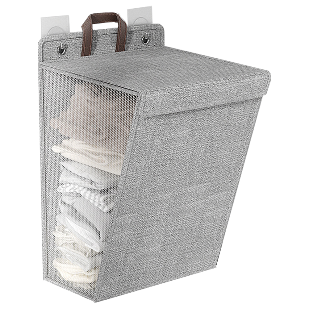 ランドリーバスケット 折りたたみ 壁掛け スリム 大容量 洗濯かご 収納 フック付 持ち手付 フタ付 ランドリー メッシュ 大きい GPT 送料無料(gu1c185) | ブランド登録なし | 01