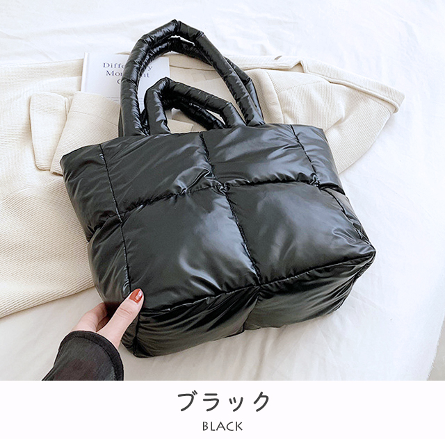 トートバッグ レディース A4 横型 メタリック キルティング 2WAY