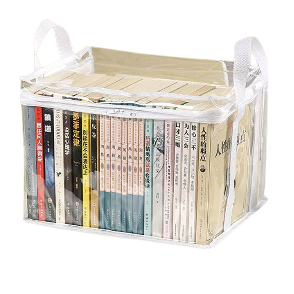 透明 収納 ケース 中サイズ 本 コミック 雑誌 クリア ビニール PVC 持ち手付き ディスプレイ 衣類 畳める 蓋付き GPT 2点迄メール便OK(gu1c197) | ブランド登録なし | 03