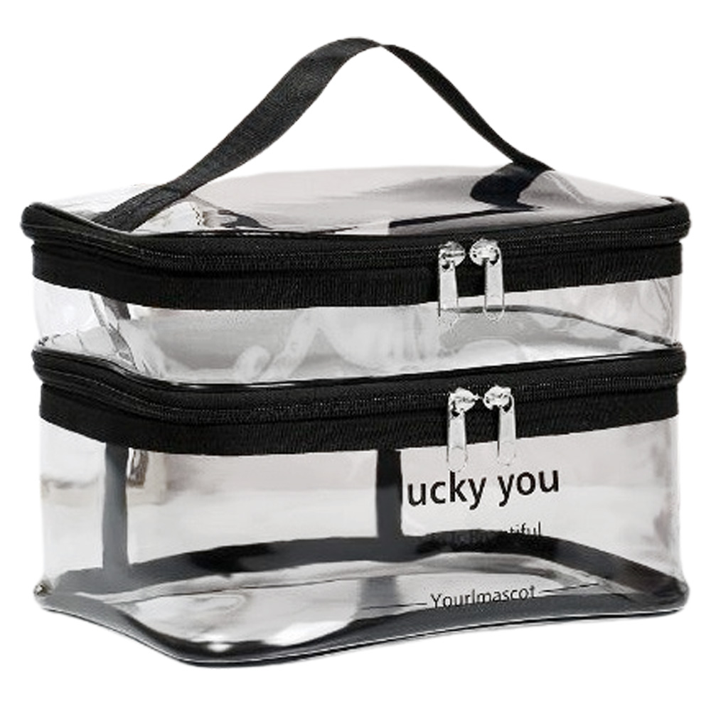 「レビュー記入でメール便送料無料」ポーチ 2層 透明 大容量 GPT バニティポーチ ブルー パープル グレー ブラウン GPT gu1c213-mail(gu1c364)(1通につき2点迄) | ブランド登録なし | 04