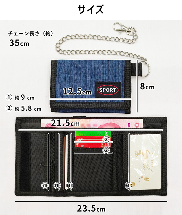 レビュー記入でメール便送料無料」ミニ財布 メンズ 三つ折り 小さめ